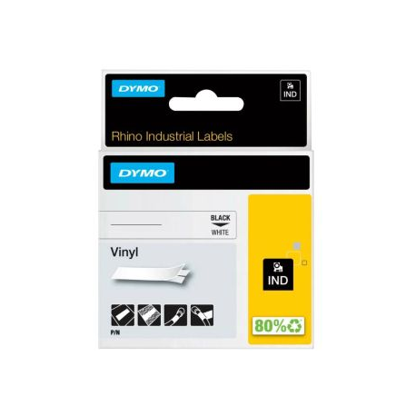 DYMO IND - Vinyl - adhesive - black on white - Roll (0.9 cm x 5 m) 1 cassette(s) label tape - for LabelMANAGER 210, 280, 360, 420, PnP; Rhino 4200, 5200; RhinoPRO 6000 - 0