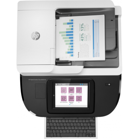 HP Digital Sender Flow 8500 fn2 - Document scanner - flatbed: CCD / ADF: CIS - Duplex - 216 x 864 mm - 600 dpi - up to 100 ppm (mono) / up to 100 ppm (colour) - ADF (150 sheets) - up to 10000 scans per day - USB 2.0, Gigabit LAN, USB 2.0 (Host) - 2