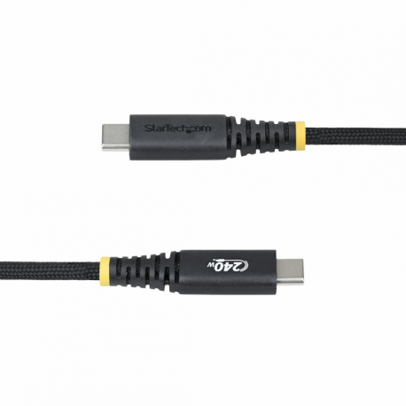 StarTech.com 6.6ft (2m) USB-C Charging Cable, 240W, Silicone Jacket - USB cable - 24 pin USB-C (M) straight / locking to 24 pin USB-C (M) straight - USB 2.0 - 48 V - 5 A - 2 m - USB Power Delivery (240W), Power Delivery 3.1 support, extended power range (EPR) - black - 4