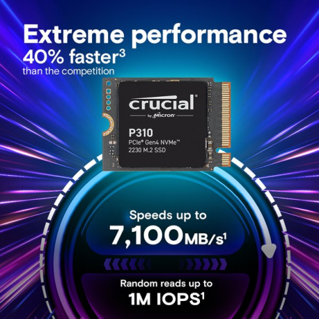 Crucial P310 - SSD - Extreme Performance - 1 TB - internal - M.2 2230 - PCIe 4.0 x4 (NVMe) - 2