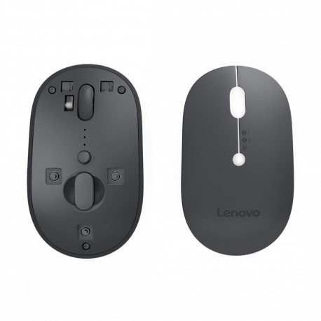 Lenovo Multi-Device - X9 Edition - mouse - right and left-handed - optical - 4 buttons - wireless - 2.4 GHz, Bluetooth 5.0 - USB-C wireless receiver - thunder gray (top), thunder black (bottom) - brown box - 9