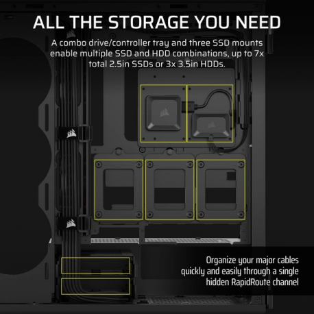 CORSAIR iCUE LINK 5000T LX RGB - Mid tower gaming - extended ATX - windowed side panel (tempered glass) - no power supply (ATX) - black - USB/Audio - 2