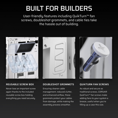 CORSAIR 5000T - Mid tower - extended ATX - windowed side panel (tempered glass) - no power supply (ATX) - white - USB/Audio - 8
