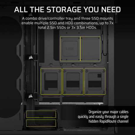 CORSAIR 5000T - Mid tower gaming - extended ATX - windowed side panel (tempered glass) - no power supply (ATX) - black - USB / Audio - 7