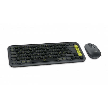 Logitech POP Icon Combo - Keyboard and mouse set - wireless - Bluetooth LE - QWERTY - Nordic (Danish / Finnish / Norwegian / Swedish) - graphite, green - 1