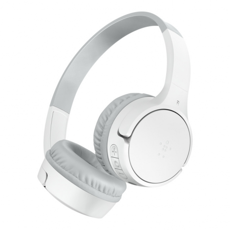 Belkin SoundForm Mini - Headphones with mic - on-ear - Bluetooth - wireless, wired - 3.5 mm jack - white - 0