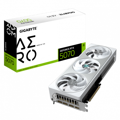 Gigabyte GeForce RTX 5070 AERO OC 12G - Graphics card - GeForce RTX 5070 - 12 GB GDDR7 - PCI Express 5.0 - 3 x DisplayPort, HDMI - 0