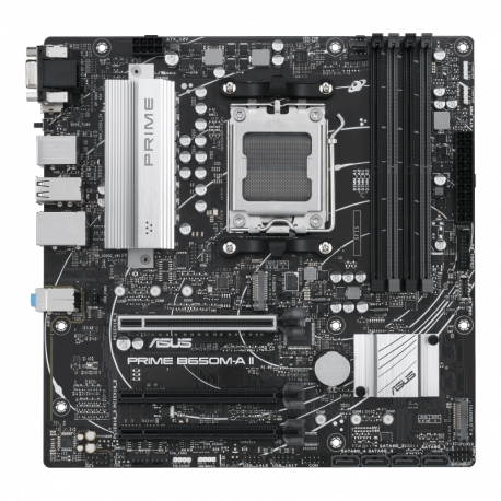 ASUS PRIME B650M-A II-CSM - Motherboard - micro ATX - Socket AM5 - AMD B650 Chipset - USB 3.2 Gen 1, USB-C 3.2 Gen 1, USB 3.2 Gen 2 - 2.5 Gigabit LAN - onboard graphics (CPU required) - HD Audio (8-channel) - ASUS Corporate Stable Model (CSM) - 0