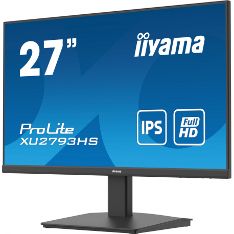 iiyama ProLite XU2793HS-B7 - LED monitor - 27" - 1920 x 1080 Full HD (1080p) @ 100 Hz - IPS - 300 cd / m² - 1300:1 - 1 ms - HDMI, DisplayPort - speakers - black, matte - 5