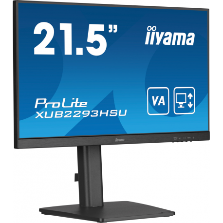 iiyama ProLite XUB2293HSU-B7 - LED monitor - 21.5" - 1920 x 1080 Full HD (1080p) @ 100 Hz - IPS - 300 cd/m² - 1000:1 - 1 ms - HDMI, DisplayPort - speakers - matte, black - 2