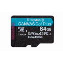 Kingston Canvas Go! Plus - Flash memory card - 64 GB - A2  /  Video Class V30  /  UHS-I U3  /  Class10 - microSDXC UHS-I