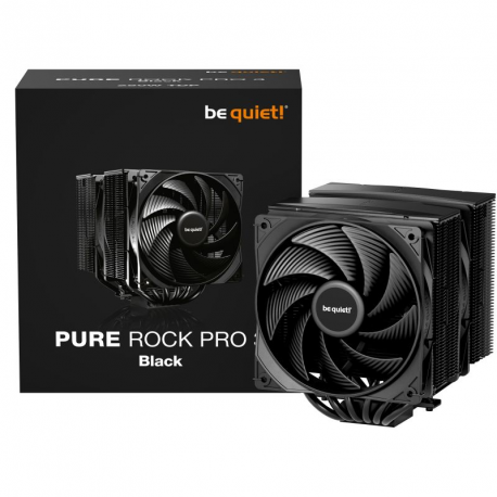 be quiet! Pure Rock Pro 3 - Processor cooler - (for: LGA1150, LGA1151, LGA1155, LGA1200, LGA1700, LGA1851, AM4, AM5) - copper base and nickel plated aluminium fins - 120 mm - black - 4