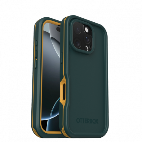 OtterBox FRE - Protective waterproof case for mobile phone - MagSafe compatibility - polycarbonate layer, thermoplastic elastomer (TPE) - sagebrush (green) - for Apple iPhone 16 Pro - 3