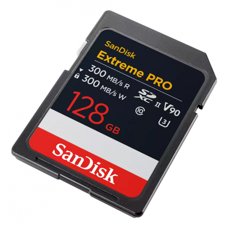 SanDisk Extreme Pro - Flash memory card - 128 GB - Video Class V90 / UHS-II U3 / Class10 - SDXC UHS-II - 1