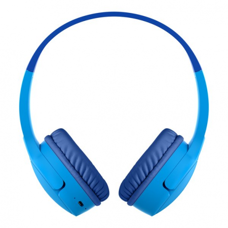 Belkin SoundForm Mini - Headphones with mic - on-ear - Bluetooth - wireless, wired - 3.5 mm jack - blue - 2