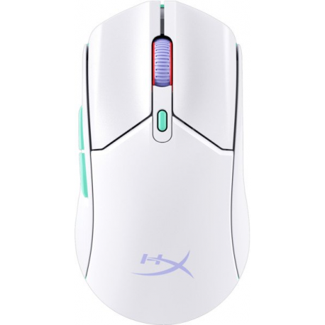 HyperX Pulsefire Haste 2 - Mouse - optical - 6 buttons - wireless - 2.4 GHz, Bluetooth 5.2 - USB wireless receiver - white - 0