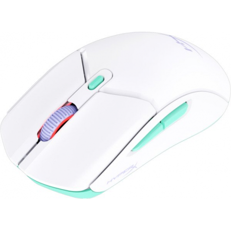 HyperX Pulsefire Haste 2 - Mouse - optical - 6 buttons - wireless - 2.4 GHz, Bluetooth 5.2 - USB wireless receiver - white - 1