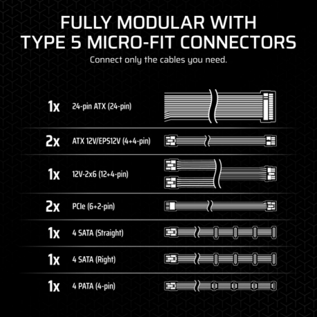 CORSAIR SF Series SF750 - Power supply (internal) - ATX12V 3.1/ EPS12V - 80 PLUS Platinum - AC 100-240 V - 750 Watt - Europe - 9