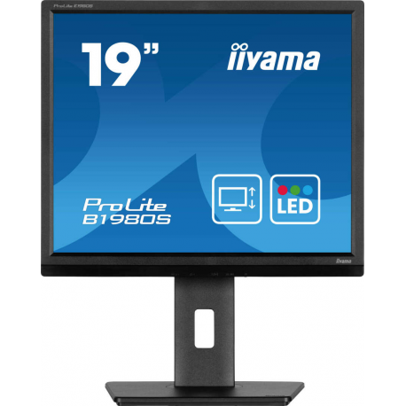 iiyama ProLite B1980S-B1 - LED monitor - 19" - 1280 x 1024 @ 75 Hz - TN - 250 cd / m² - 1000:1 - 3 ms - HDMI, DisplayPort - speakers - black, matte - 0