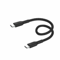 Belkin BoostCharge - USB cable - 24 pin USB-C (M) to 24 pin USB-C (M) - USB 2.0 - 20 V - 3 A - 15 cm - USB Power Delivery (60W), braided cable - black