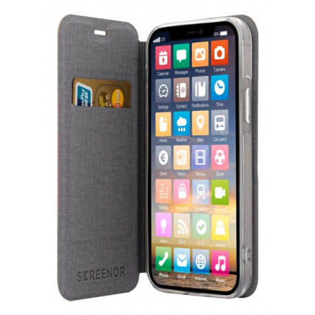 Screenor Clever - Flip cover for mobile phone - eco-leather, thermoplastic polyurethane (TPU) - rose - for Samsung Galaxy A36, A56 - 1