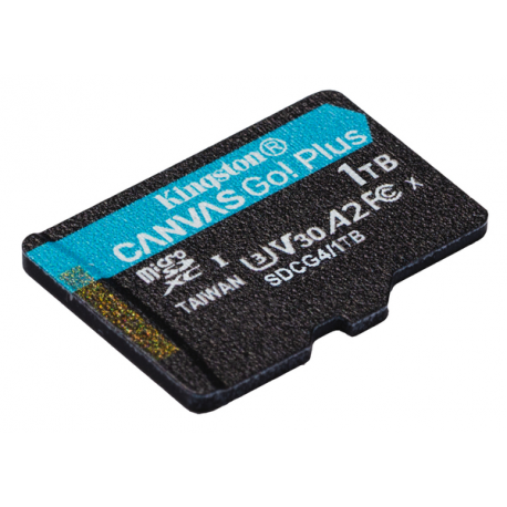 Kingston Canvas Go! Plus - Flash memory card (microSDXC to SD adapter included) - 1 TB - A2 / Video Class V30 / UHS-I U3 / Class10 - microSDXC UHS-I - 4