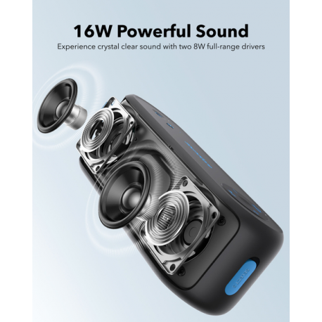 Soundcore Select 3 - Speaker - for portable use - wireless - Bluetooth - App-controlled - 16 Watt - 7