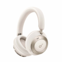 Soundcore Space One Pro - Headphones with mic - full size - Bluetooth - wireless, wired - active noise cancelling - 3.5 mm jack - cream white