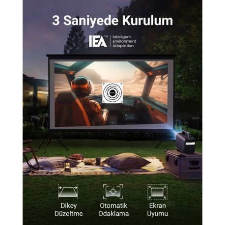 Nebula Mars 3 - DLP projector - RGB LED - 1000 ANSI lumens - Full HD (1920 x 1080) - 16:9 - 1080p - 802.11a / b / g / n / ac wireless  /  Bluetooth 5.1 - black - 1