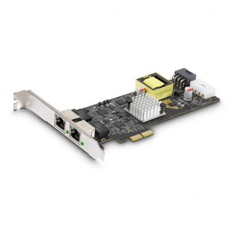 StarTech.com 2-Port 2.5Gbps PoE Network Card, Intel I225-V, 802.3af/at - Network adapter - PCIe 2.0 x2 - 10M/100M/1G/2.5 Gigabit Ethernet x 2 - black - 0