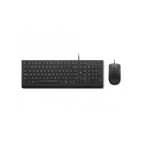 Lenovo Essential Wired Combo - Keyboard and mouse set - USB - QWERTY - US with Euro symbol - black - 0