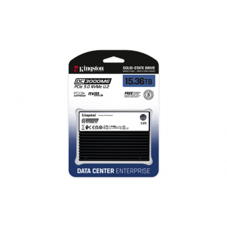 Kingston DC3000ME - SSD - Enterprise - encrypted - 15.36 TB - internal - 2.5" - U.2 PCIe 5.0 x4 (NVMe) - 256-bit AES - TCG Opal Encryption 2.0 - 9