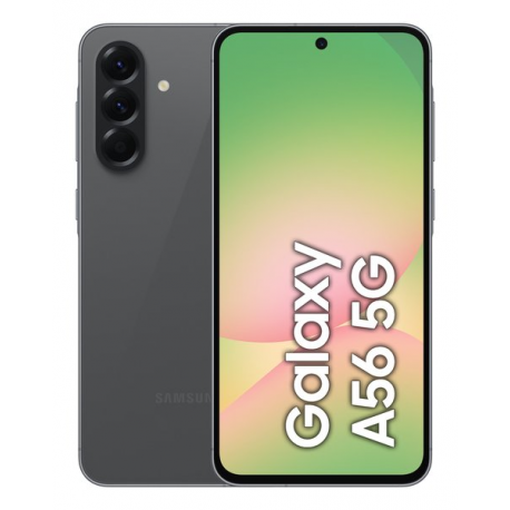 Samsung Galaxy A56 - 5G smartphone - dual-SIM - RAM 8 GB  /  Internal Memory 128 GB - OLED display - 6.7" - 2340 x 1080 pixels (120 Hz) - 3x rear cameras 50 MP, 12 MP, 5 MP - front camera 12 MP - awesome graphite - 0