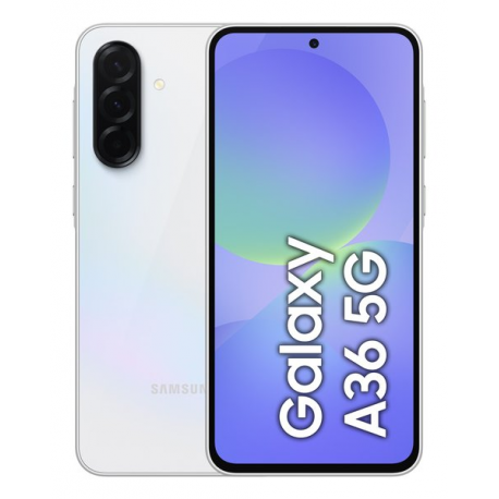 Samsung Galaxy A36 - 5G smartphone - dual-SIM - RAM 8 GB / Internal Memory 256 GB - OLED display - 6.7" - 2340 x 1080 pixels (120 Hz) - 3x rear cameras 50 MP, 8 MP, 5 MP - front camera 12 MP - awesome white - 0