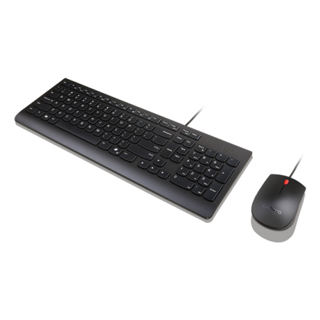 Lenovo Essential Wired Combo - Keyboard and mouse set - USB - QWERTY - Nordic - black - 3