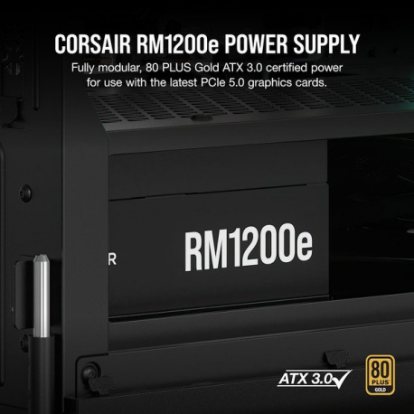 CORSAIR RMe Series RM1200e - Power supply (internal) - ATX12V 3.0 /  EPS12V - 80 PLUS Gold - Cybenetics Platinum - AC 100-240 V - 1200 Watt - Europe - 1