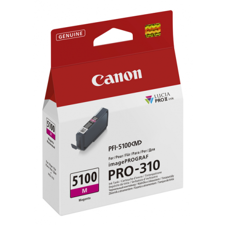 Canon PFI-5100 M - 14.4 ml - magenta - original - hanging box - ink tank - for imagePROGRAF PRO-310 - 1