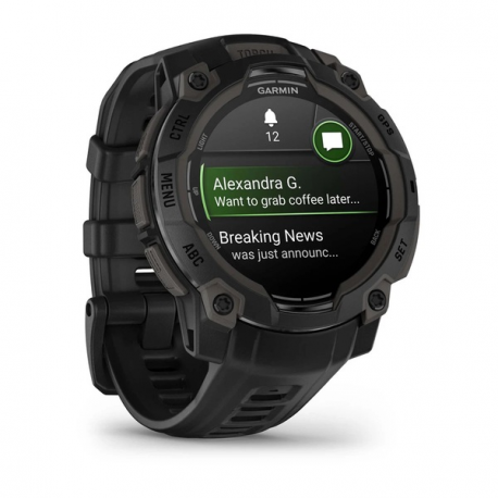 Garmin Instinct 3 AMOLED - 45 mm - fiber-reinforced polymer - Yes smart watch with band - silicone - display 1.2" - 4 GB - Bluetooth, ANT+ - 53 g - black - 2