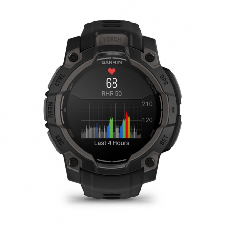 Garmin Instinct 3 AMOLED - 45 mm - fiber-reinforced polymer - Yes smart watch with band - silicone - display 1.2" - 4 GB - Bluetooth, ANT+ - 53 g - black - 10