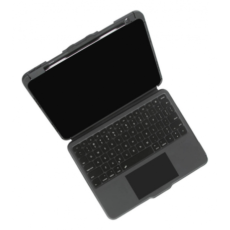 Targus Versavu - Keyboard and folio case - with trackpad - backlit - wireless - Bluetooth 5.0 - QWERTY - UK - black - 11
