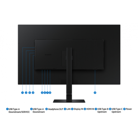 Samsung ViewFinity S8 S37D800UAU - S80UD Series - LED monitor - USB - 37" - 3840 x 2160 UHD @ 60 Hz - VA - 350 cd/m² - 3000:1 - HDR10 - 5 ms - HDMI, DisplayPort, USB-C - black - 13