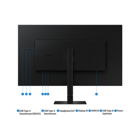 Samsung ViewFinity S8 S37D800EAU - S80D Series - LED monitor - 37" - 3840 x 2160 UHD @ 60 Hz - VA - 350 cd/m² - 3000:1 - HDR10 - 5 ms - HDMI, DisplayPort - black - 7
