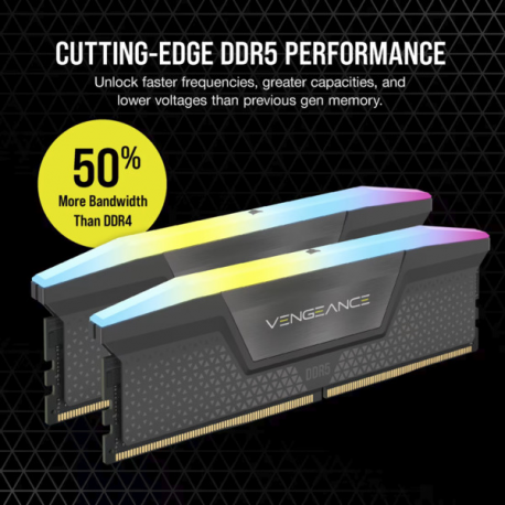 CORSAIR Vengeance RGB - DDR5 - kit - 64 GB: 2 x 32 GB - DIMM 288-pin - 3000 MHz / PC5-48000 - CL28 - black - 6