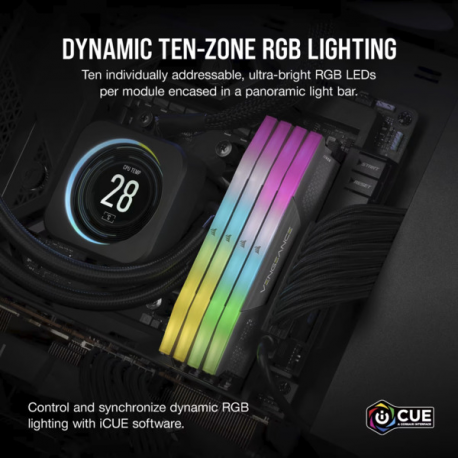 CORSAIR Vengeance RGB - DDR5 - kit - 64 GB: 2 x 32 GB - DIMM 288-pin - 3000 MHz / PC5-48000 - CL28 - black - 7