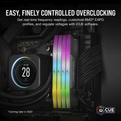 CORSAIR Vengeance RGB - DDR5 - kit - 64 GB: 2 x 32 GB - DIMM 288-pin - 3000 MHz / PC5-48000 - CL28 - black - 8