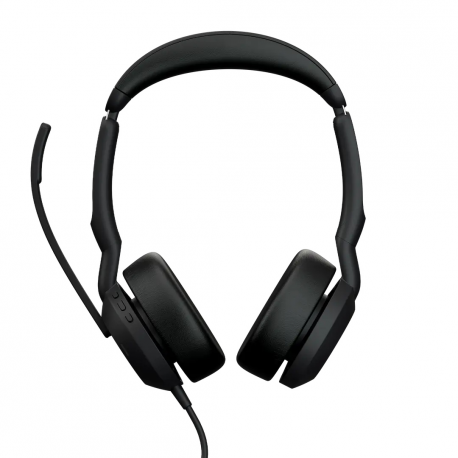 Jabra Evolve2 50 UC Stereo - Headset - on-ear - wired - active noise cancelling - USB-C, USB-A - black - UC certified - 0