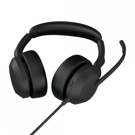 Jabra Evolve2 50 UC Stereo - Headset - on-ear - wired - active noise cancelling - USB-C, USB-A - black - UC certified - 1