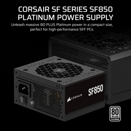 CORSAIR SF Series SF850 - Power supply (internal) - ATX12V 3.1/ EPS12V - 80 PLUS Platinum - AC 100-240 V - 850 Watt - Europe - 6