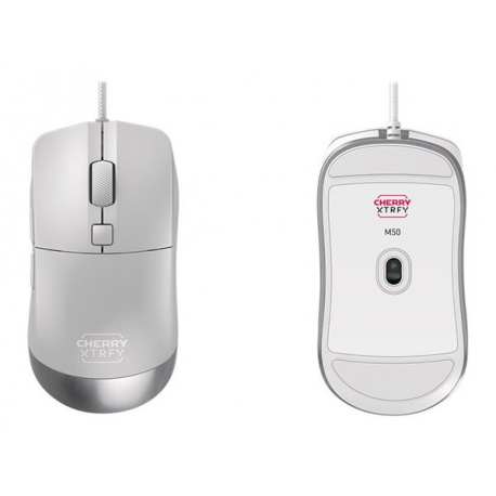 CHERRY Xtrfy M50 - Mouse - ergonomic - 5 buttons - wired - USB - white - 1