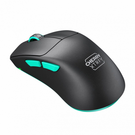CHERRY Xtrfy M64 - Mouse - ergonomic - 5 buttons - wireless - 2.4 GHz - USB wireless receiver - black - 4